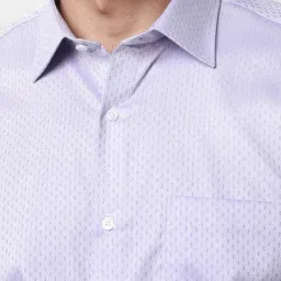 Van Heusen Lilac Cotton Regular Fit Printed Shirt image 4