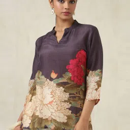 Soch Grey Regular Fit Floral Print Tunic image 1
