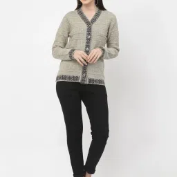 Kalt Grey Self Design Cardigan image 4