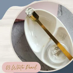 KINDED Makeup Pigments Loose Shimmer Powder Eyeshadow 03 White Pearl & 11 Carrot Red Combo image 3