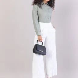 Powersutra White Polyester Straight Fit Trouser image 1