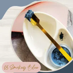 KINDED Makeup Pigments Loose Shimmer Powder Eyeshadow 05 Smokey Blue & 06 Greyish Silver Combo image 3