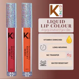 KINDED Liquid Lip Colour 04 Brick Red & 08 Sangria Orange Combo image 3