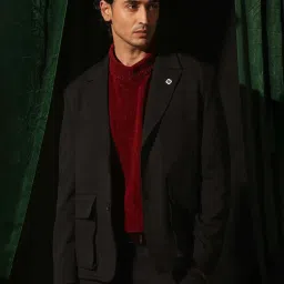 Rare Rabbit Black Regular Fit Solid Jacket image 1