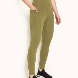 Clovia Green High Rise Sports Tights image 4