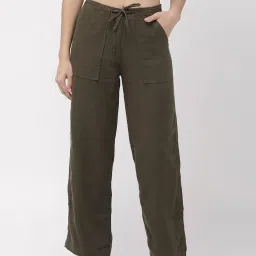 Go Colors! Olive Green Mid Rise Pants image 1