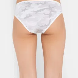 Clovia White Cotton Printed Bikini Panty image 4