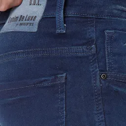 Mufti Blue Lightly Washed Regular Fit Jeans image 4