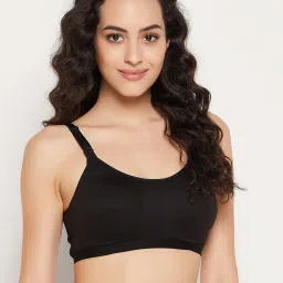 Clovia Black Cotton Nursing Bra image 4
