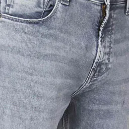 Spykar Light Grey Cotton Slim Fit Jeans image 4