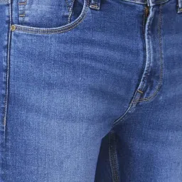 Spykar Mid Blue Cotton Super Slim Fit Jeans image 4