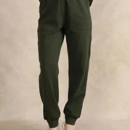 RAREISM Olive Cotton Blend Solid Trackpants image 1