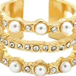 Joker & Witch Golden & White Ivory Gem Pearlaceous Finger Ring image 4