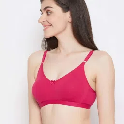 Clovia Pink Cotton T-Shirt Bra image 4