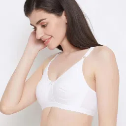 Clovia White Cotton T-Shirt Bra image 4