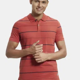Jockey UM15 Men's Super Combed Cotton Rich Striped Half Sleeve Polo T-Shirt image 1