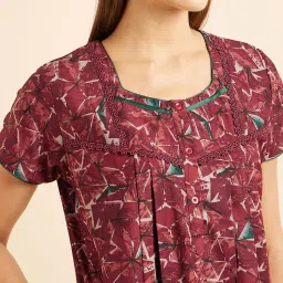 Sweet Dreams Maroon Printed Nighty image 4