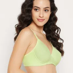 Clovia Green Cotton T-Shirt Bra image 4