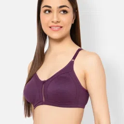 Clovia Purple Cotton T-Shirt Bra image 4