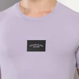 Calvin Klein Jeans Lavender Aura Cotton Slim Fit T-Shirt image 4
