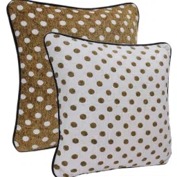 Romee 'Chenille' Brown & White Polyester Cushion Cover - Set of 2 image 2