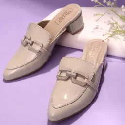 Truffle Collection Women's Beige Mule Shoes image 1