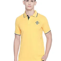 Basics Men Solid Polo Collar Cotton Slim Fit T-shirt-picture-32