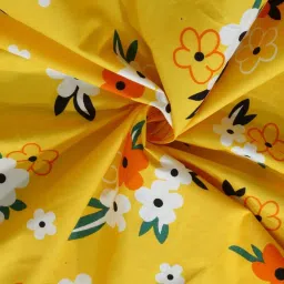 Klotthe Yellow Cotton Blend 300 TC Single Elastic Bedsheet With 1 Pillow Cover image 4