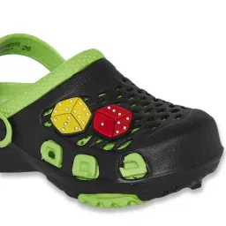 Pantaloons Junior Black & Green Back Strap Clogs image 4