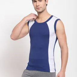 MACHO Pack Of 2 Combed Cotton Assorted Gym Vests-picture-23