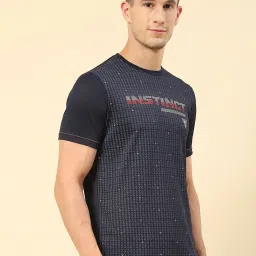 Monte Carlo Navy Blue Regular Fit Printed T-Shirt image 4