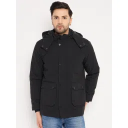 Duke Black Regular Fit Hooded Jacket image 1
