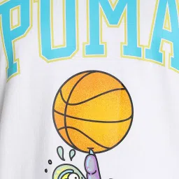 Puma x Rick & Morty Pickle Rick White Regular Fit Printed Cotton Sports T-Shirt image 4