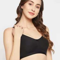 Clovia Black Cotton T-Shirt Bra image 4