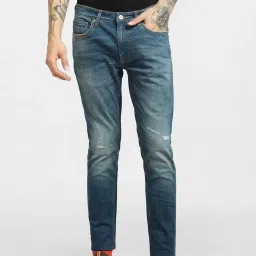 Jack & Jones Blue Skinny Fit Distressed Jeans image 1