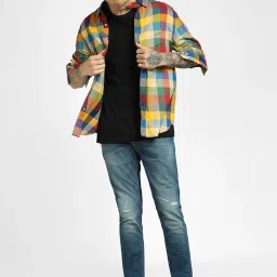 Jack & Jones Blue Skinny Fit Distressed Jeans image 5