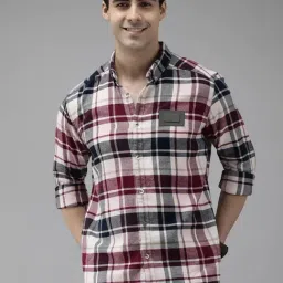 The Bear House Multicolor Slim Fit Check Cotton Shirt-image-12
