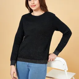 People by Pantaloons Black Regular Fit Sweater image 4