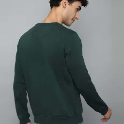 Allen Solly Green & Black Cotton Regular Fit Colour Block SweatShirt image 2