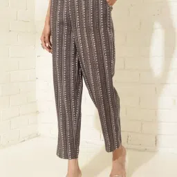 Fabindia Brown Cotton Printed Pants image 1