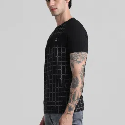 Jack & Jones Black Slim Fit Printed Cotton Crew T-Shirt image 4