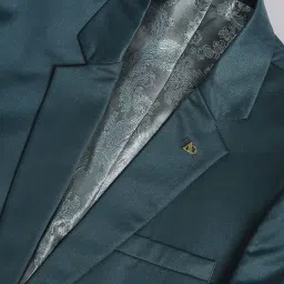 AD by Arvind Green Regular Fit Three Piece Suit image 4