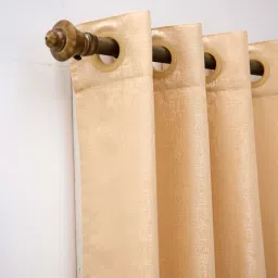 Ariana Textured Beige Polyester 5 ft Window Curtain image 3