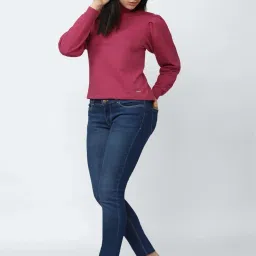Van Heusen Pink High Neck Sweatshirt image 4