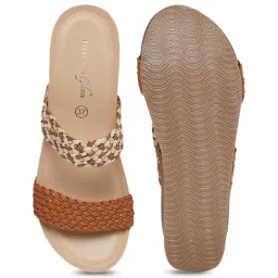 Forever Glam by Pantaloons Women's Tan Casual Wedges image 4