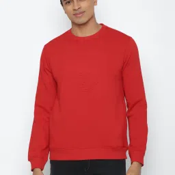 Allen Solly Red Cotton Regular Fit SweatShirt image 1