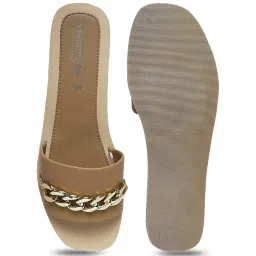 Forever Glam by Pantaloons Women's Tan Casual Sandals image 4