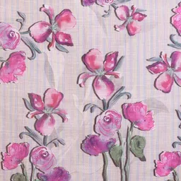 S B SONS CREATION Floral Pure Linen Saree image 4