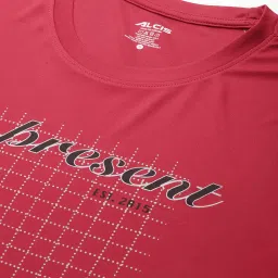ALCIS Red Slim Fit Anti Static Printed Sports T-Shirt image 4