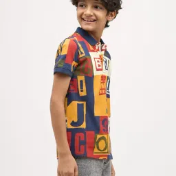 Jack & Jones Junior Boys Red Ochre Cotton Regular Fit Printed Polo T-Shirt image 3